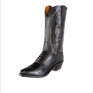 1883 Lucchese Men’s ostrich leg boots (black)